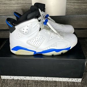 Jordan 6 - Men’s Size 8.5 - White, Sport Blue, Black